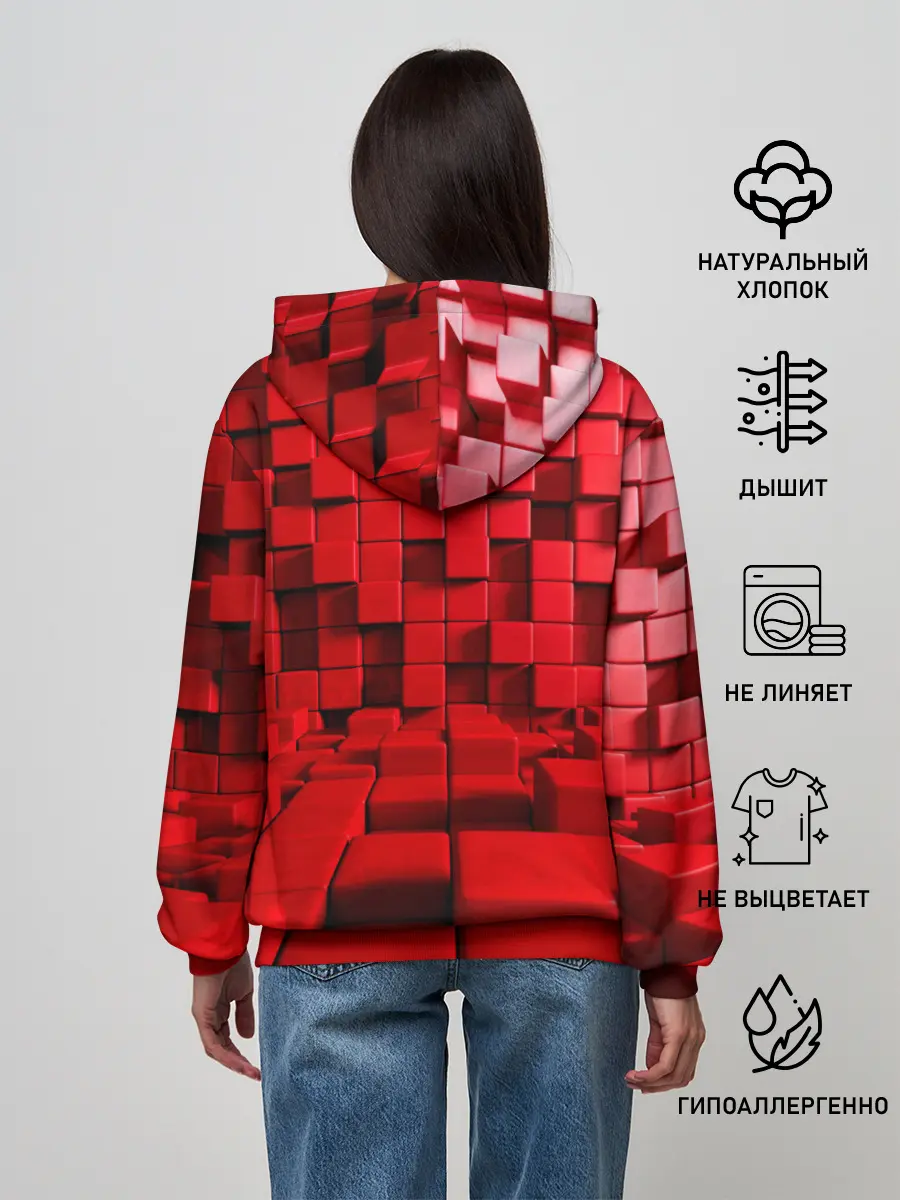 Женское худи / 3D кубики