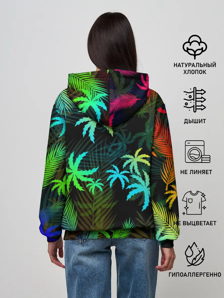 Женское худи / ПАЛЬМЫ / ТРОПИКИ