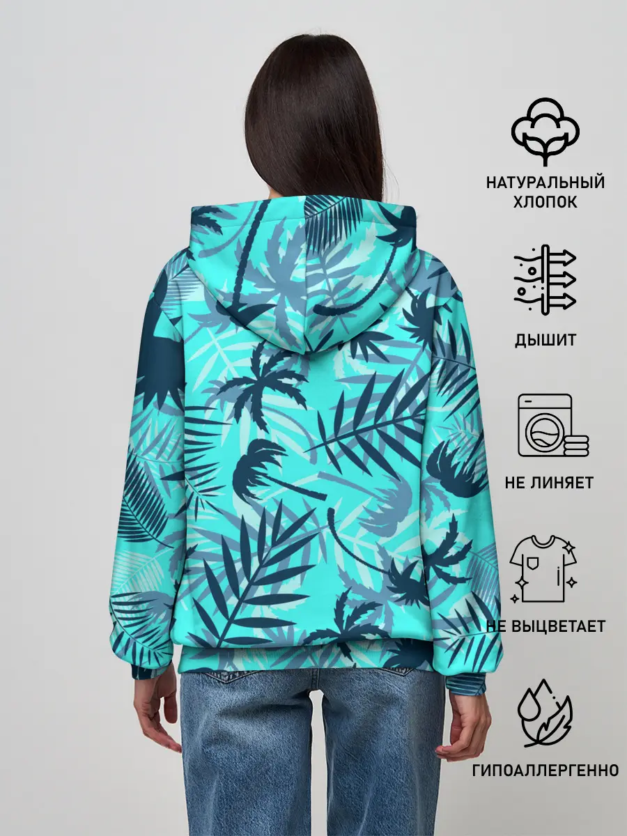 Женское худи / ТРОПИЧЕСКИЕ ПАЛЬМЫ.