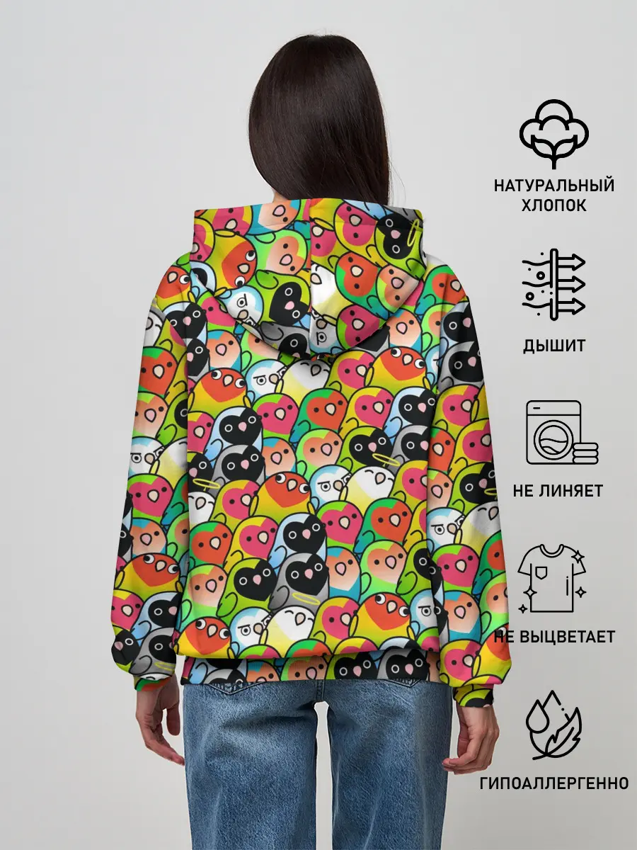 Женское худи / Папуги