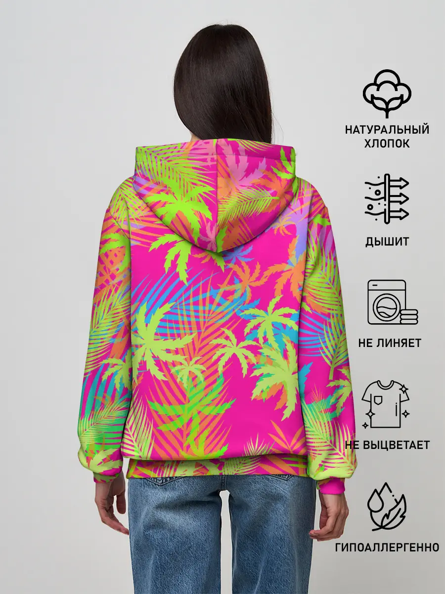 Женское худи / ПАЛЬМЫ / ТРОПИКИ