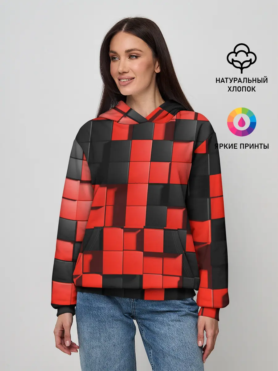 Женское худи / КУБИКИ 3D