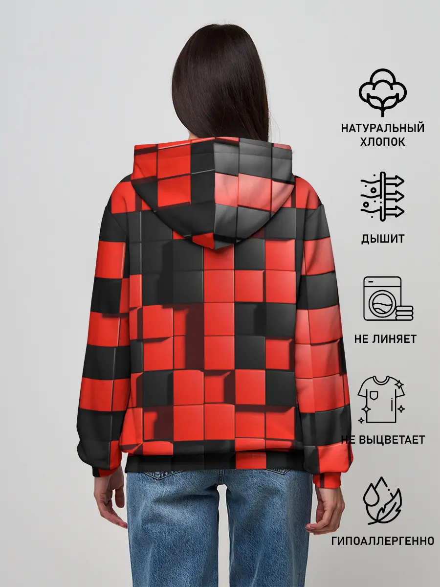 Женское худи / КУБИКИ 3D