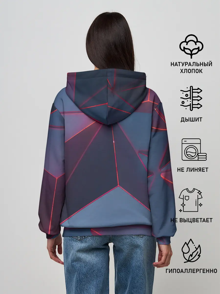 Женское худи / Неоновый треугольник.