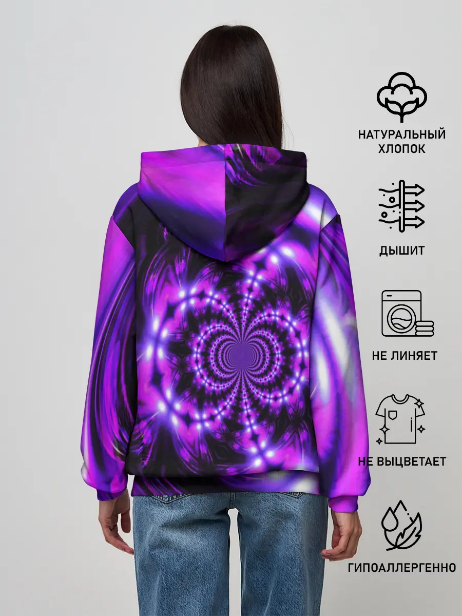 Женское худи / НЕОНОВЫЙ ФРАКТАЛ