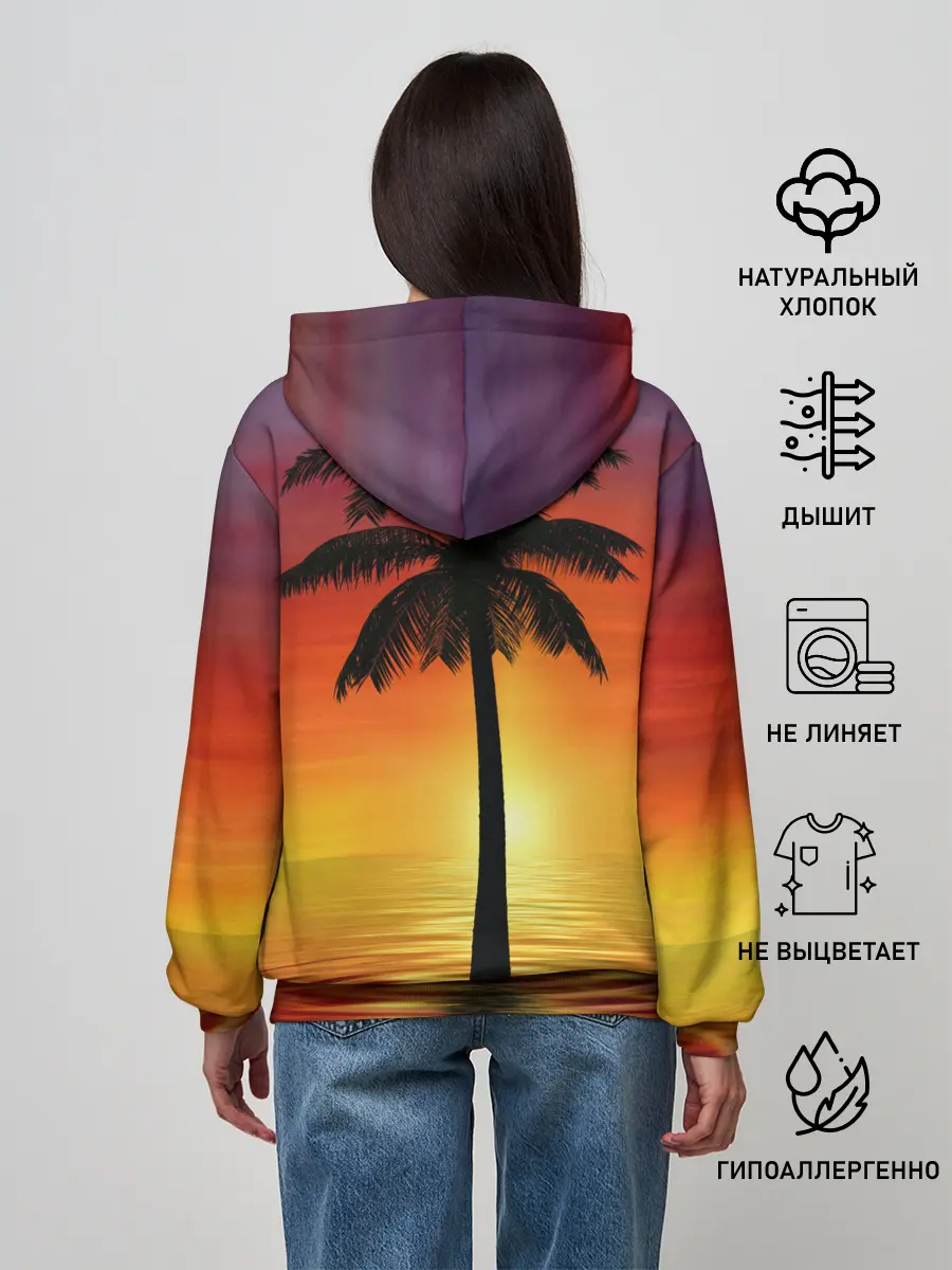 Женское худи / ТРОПИЧЕСКИЕ ПАЛЬМЫ.