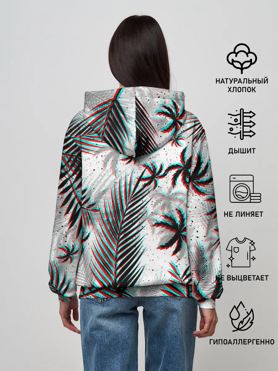 Женское худи / ПАЛЬМЫ | TROPICAL GLITCH