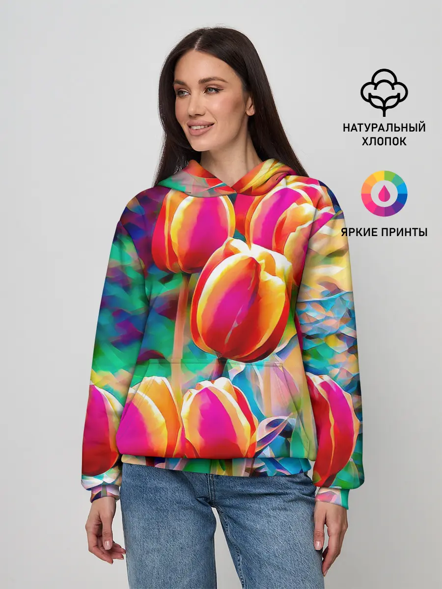 Женское худи / Тюльпаны