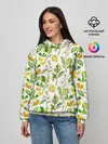 Женское худи / Летний узор лимон ветки листья