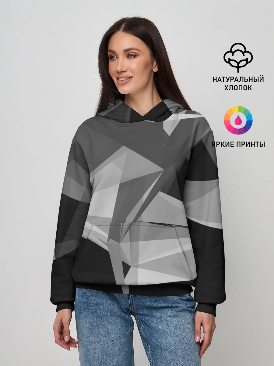 Женское худи / Camo - Black & White