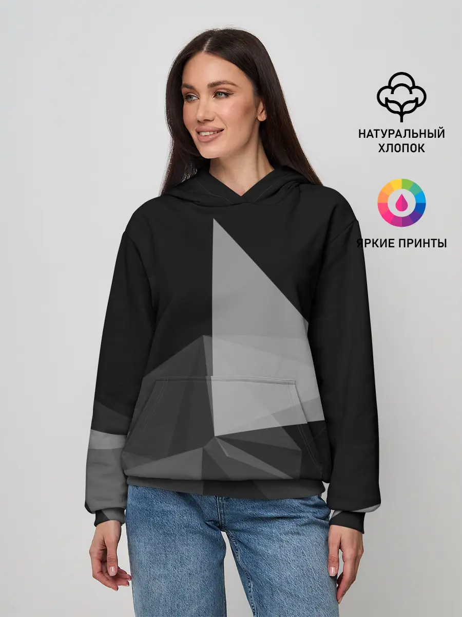 Женское худи / Camo - Black & White