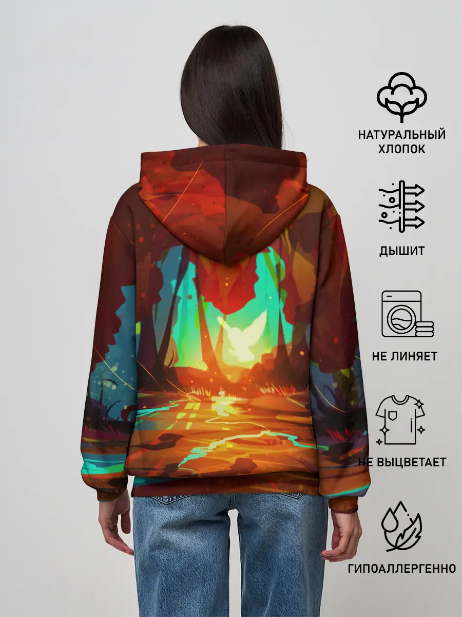 Женское худи / Птица света в волшебном лесу