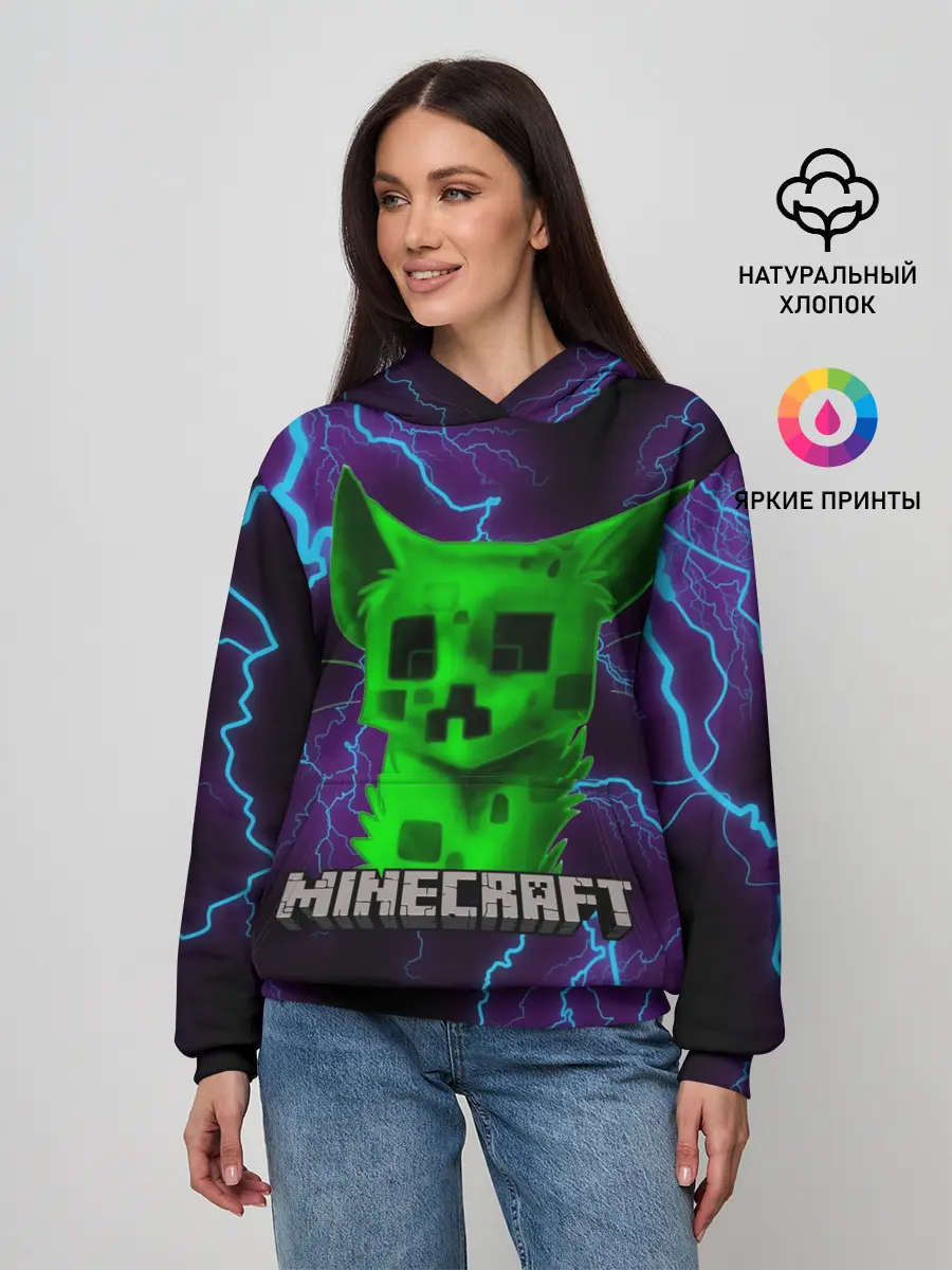 Женское худи / MINECRAFT CREEPER CAT