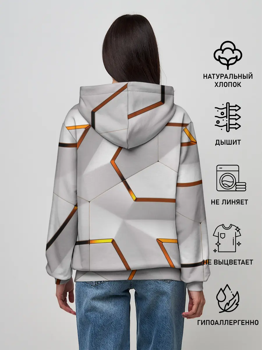 Женское худи / 3D абстракция Iron