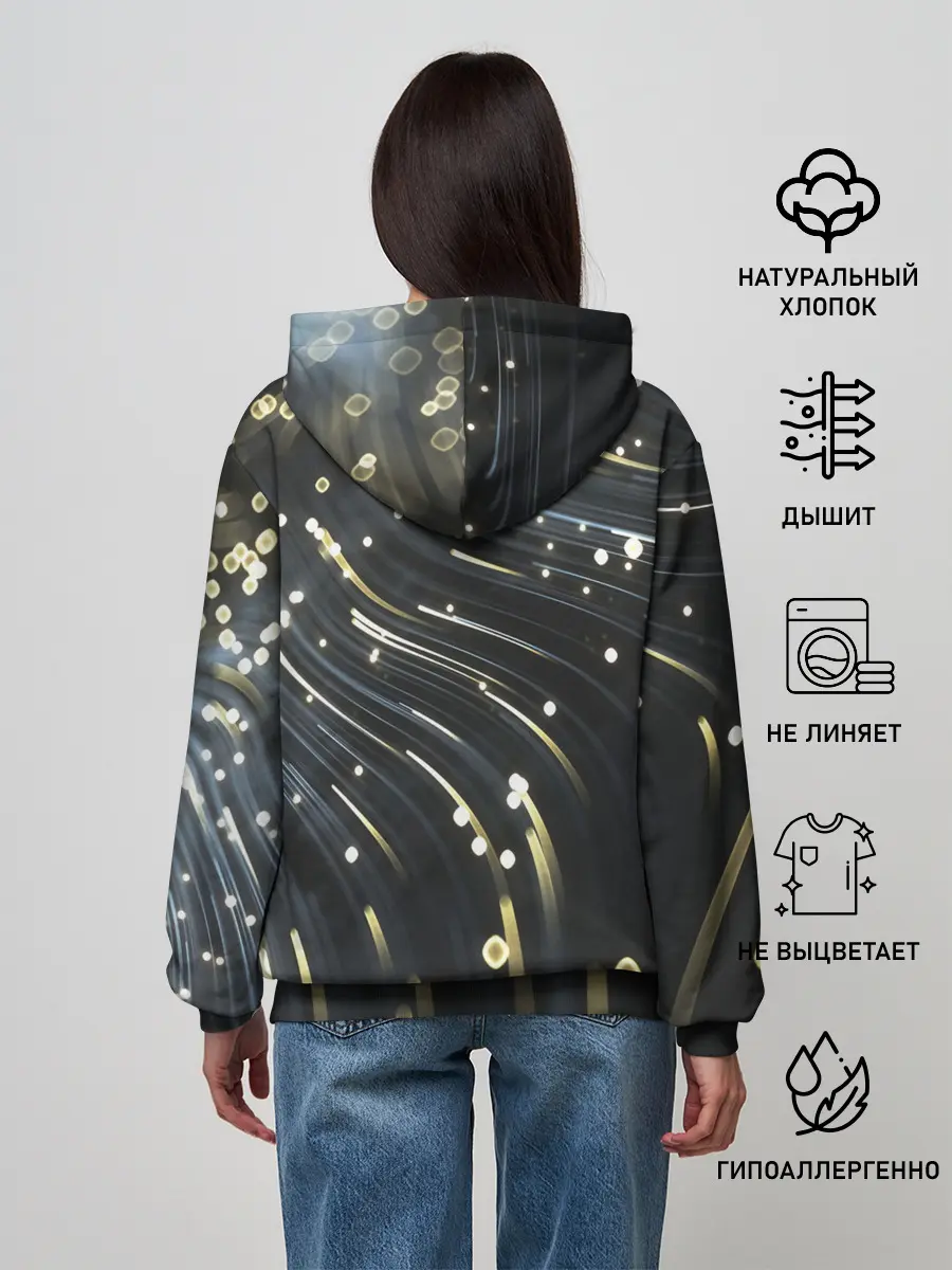 Женское худи / Абстракция искры полосы боке