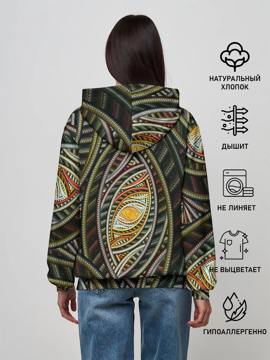 Женское худи / Абстракция глаз узор линии