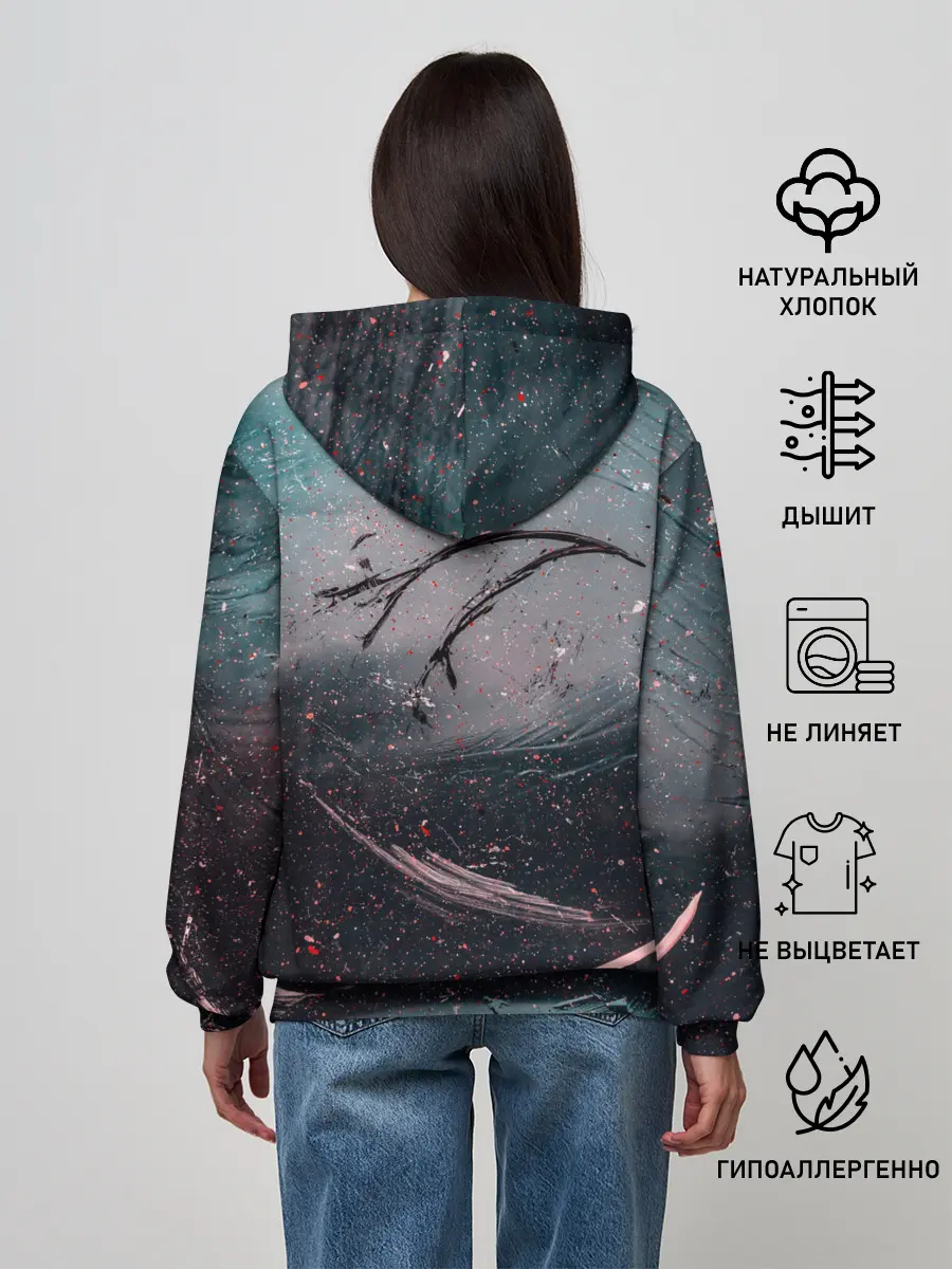 Женское худи / Абстракция краска разводы кап