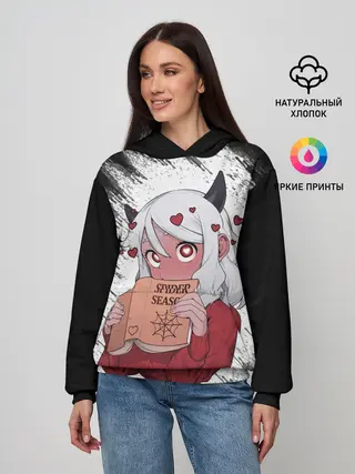 Женское худи / Малина очерк Helltaker