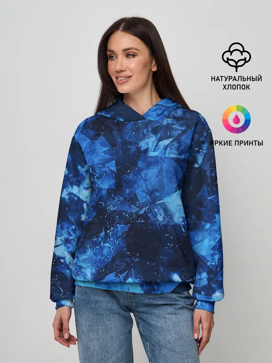 Женское худи / Blue Abstraction