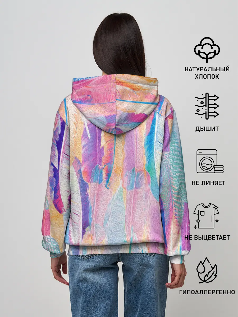 Женское худи / ПЕРЬЯ