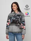 Женское худи / Пантера и цветы