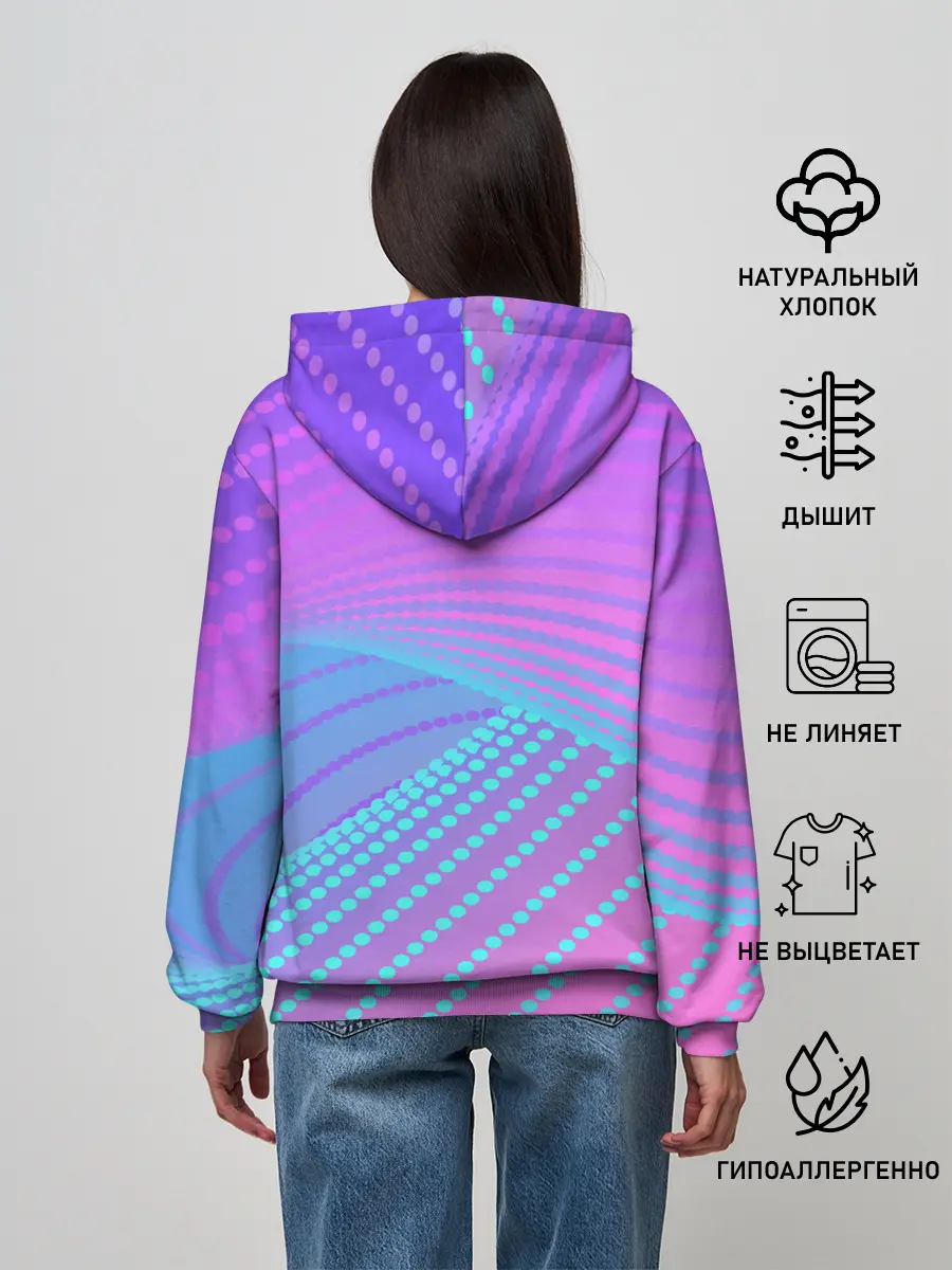 Женское худи / Линии точки полосы неон яркий