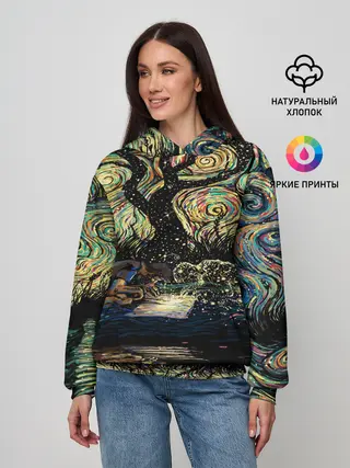 Женское худи / НОЧЬ В ЛЕСУ