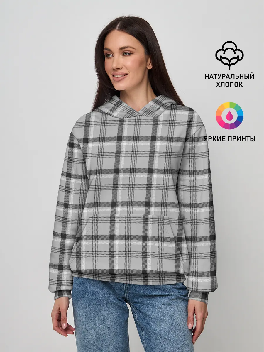Женское худи / Черная клеточка