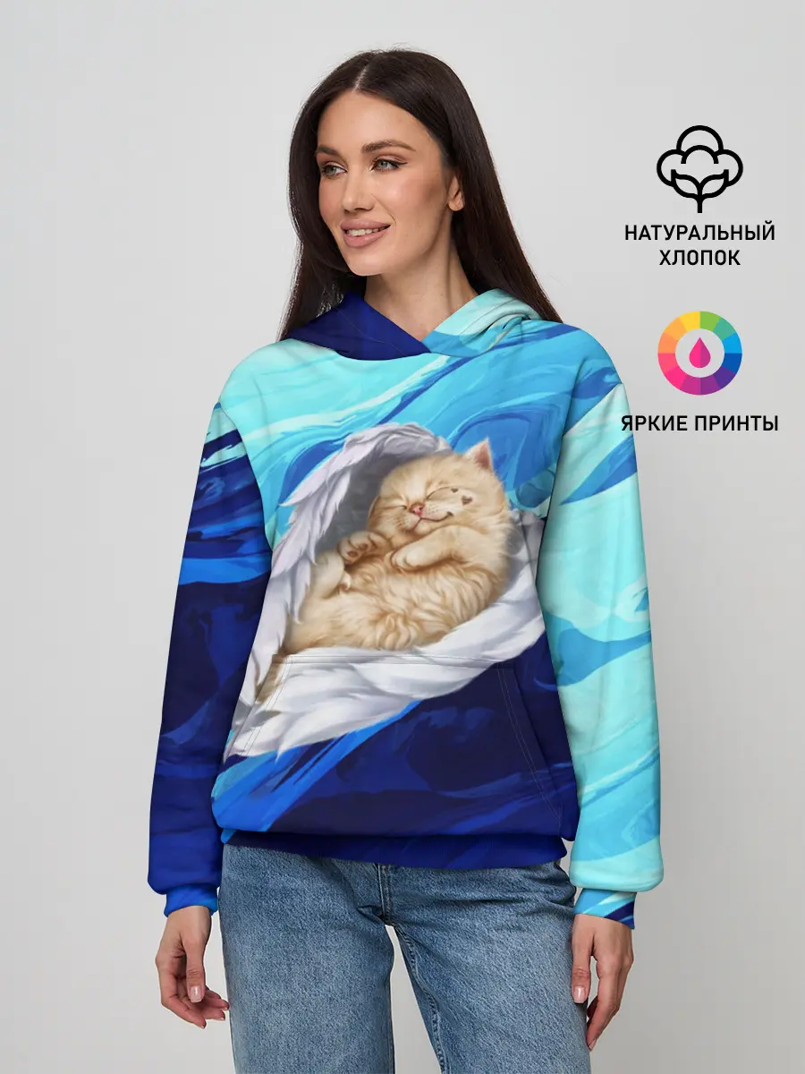 Женское худи / Котик Ангелочек