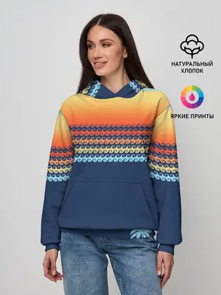 Женское худи / Летние волны и пальма
