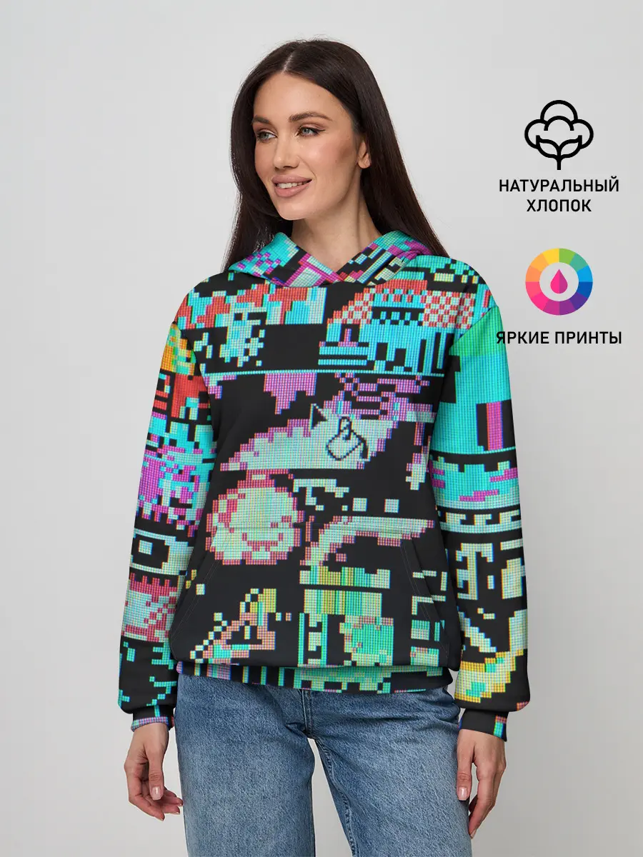 Женское худи / ГЛИТЧ / GLITCH ЗАСТАВКА