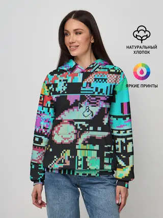 Женское худи / ГЛИТЧ / GLITCH ЗАСТАВКА