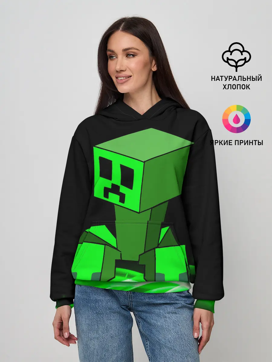 Женское худи / Майнкрафт Крипер