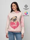Женское худи / Love Pug | Люблю мопса