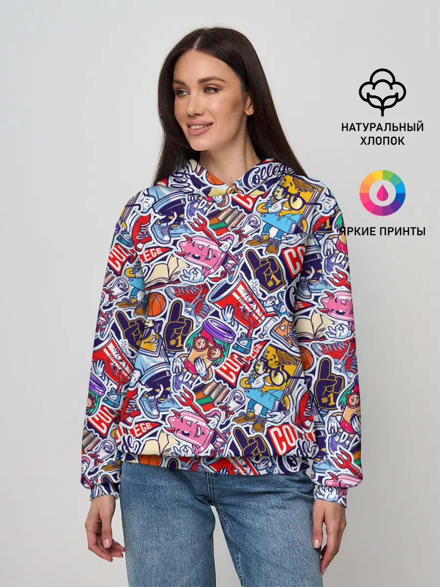 Женское худи / Стикерпак