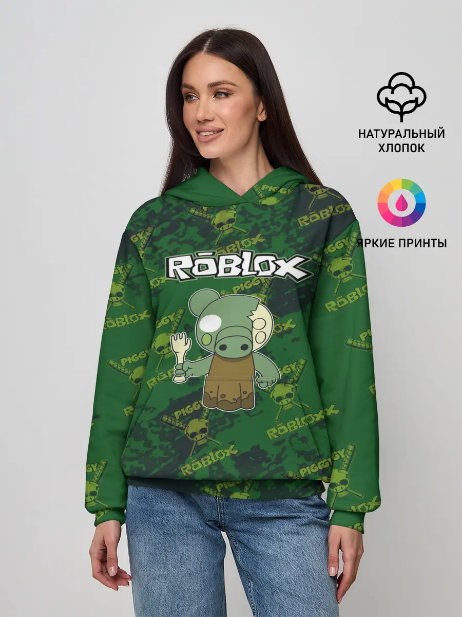 Женское худи / Свинка Пигги из Roblox
