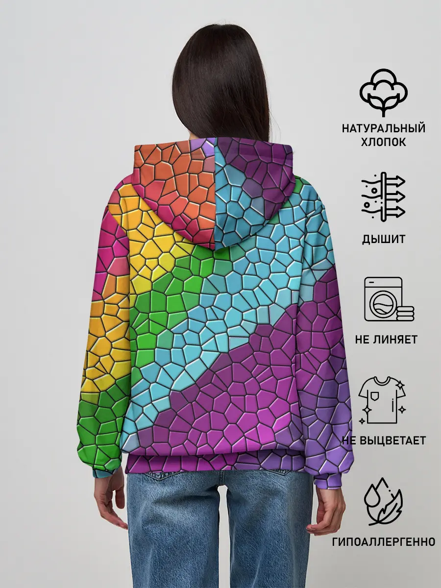 Женское худи / Яркая мозаика