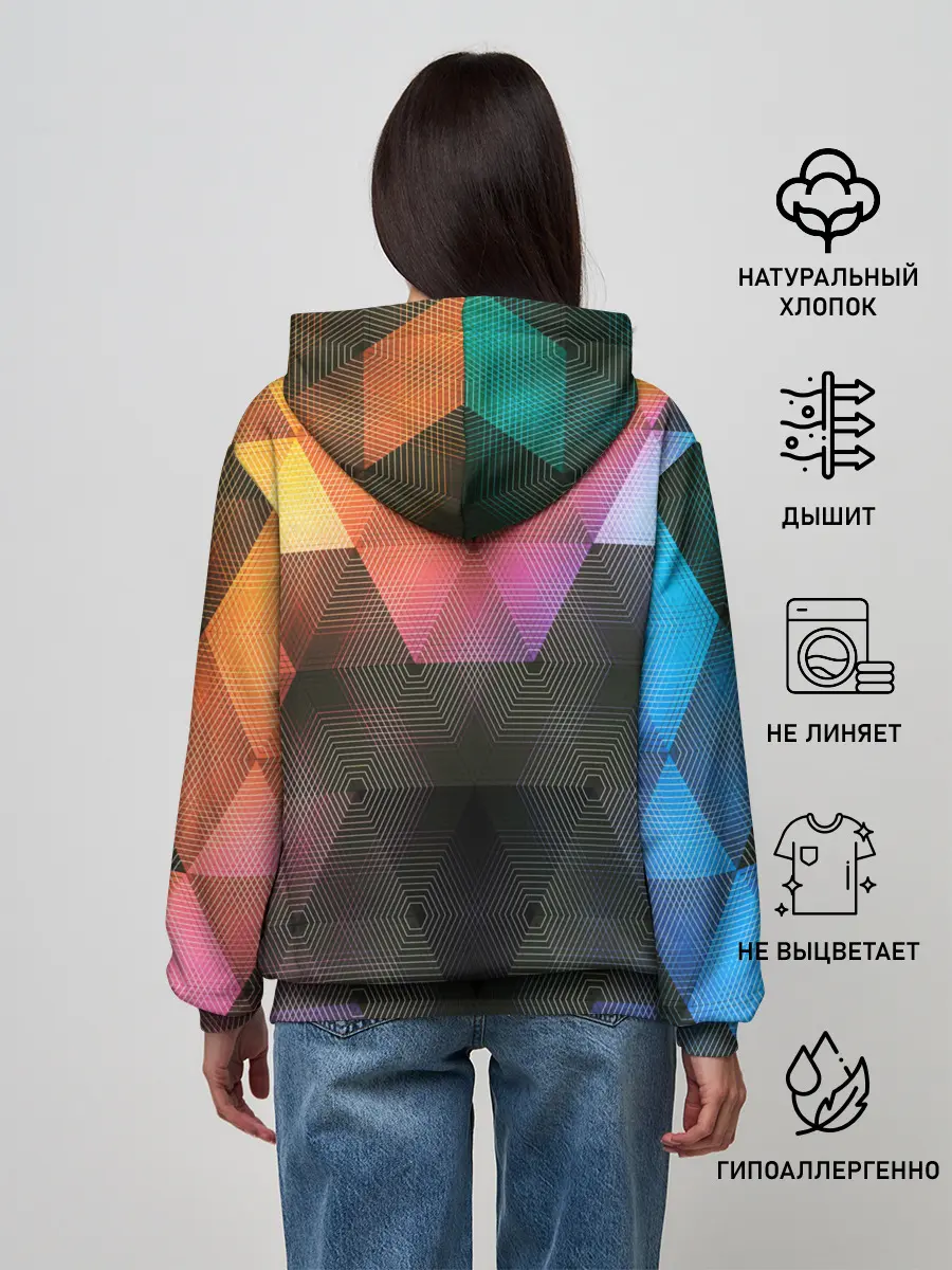 Женское худи / ТРЕУГОЛЬНИКИ АБСТРАКЦИЯ УЗОРЫ