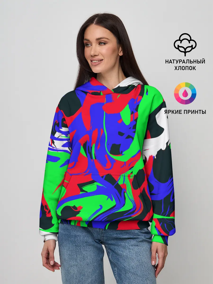 Женское худи / Абстрактные краски