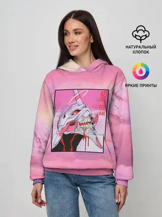 Женское худи / Synthwave EVA Unit 01