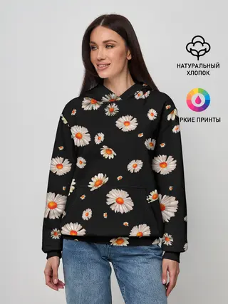 Женское худи / Ромашки в ночи