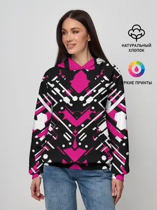 Женское худи / КИБЕРПАНК,ФАНТАСТИКА,КРАСНЫЙ