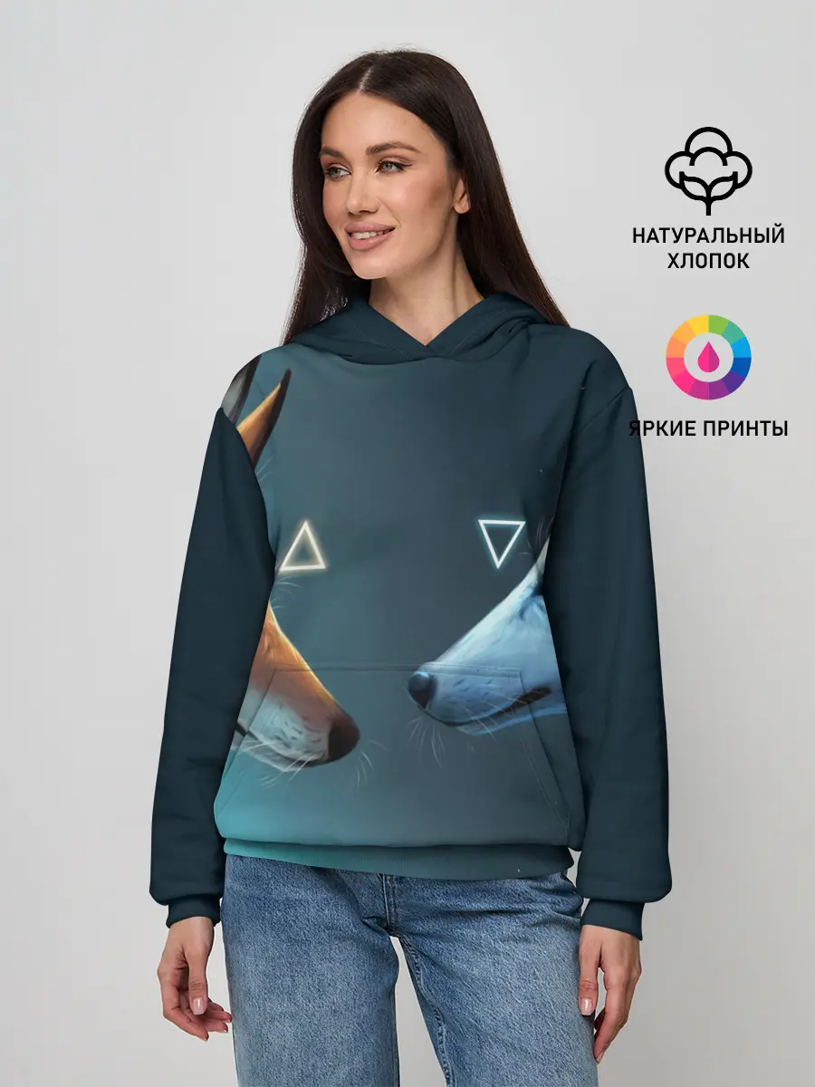 Женское худи / ЛИСА И ВОЛК