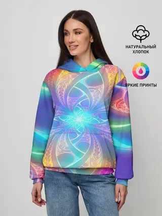 Женское худи / Узоры / Абстракция /Неон