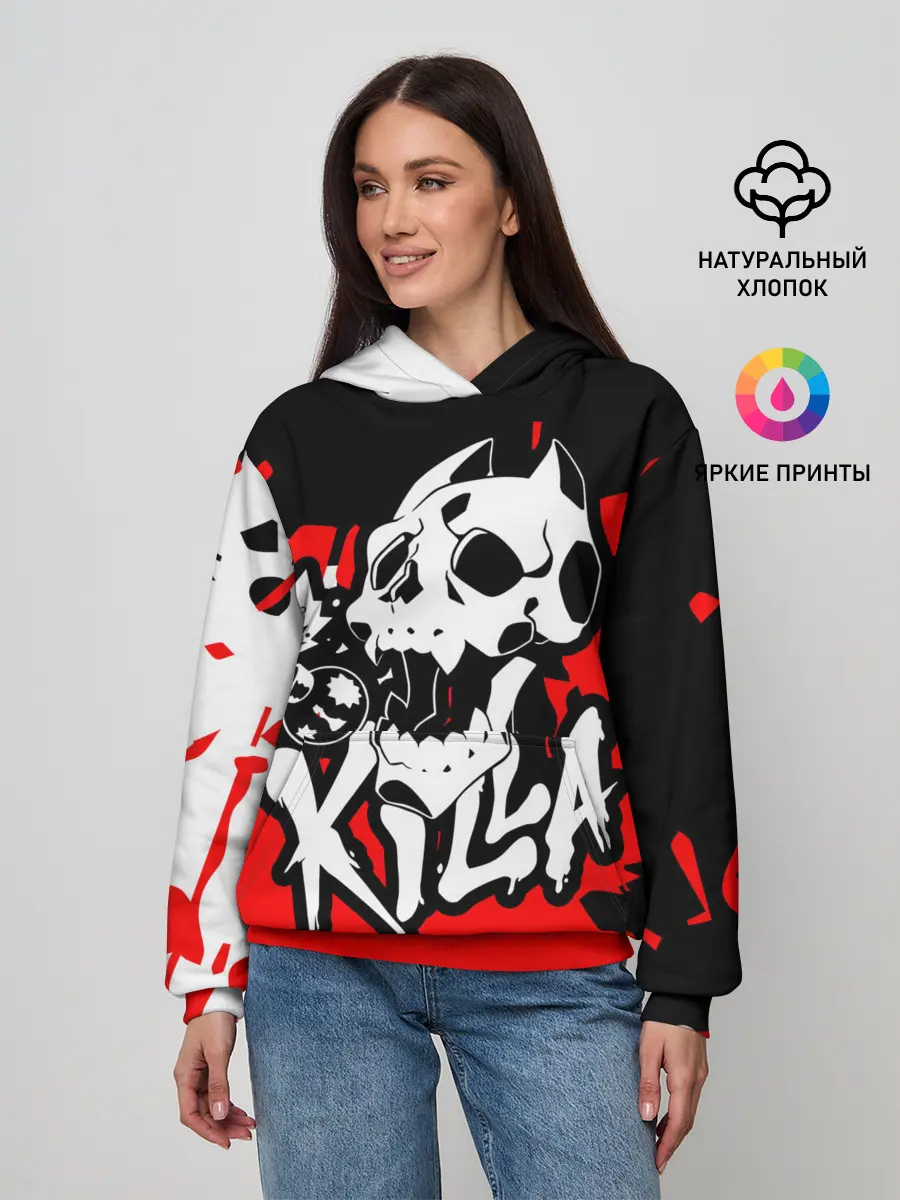Женское худи / KILLA красные брызги