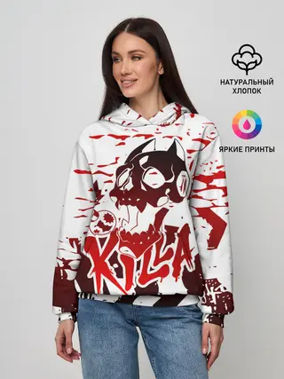 Женское худи / KILLA красные следы