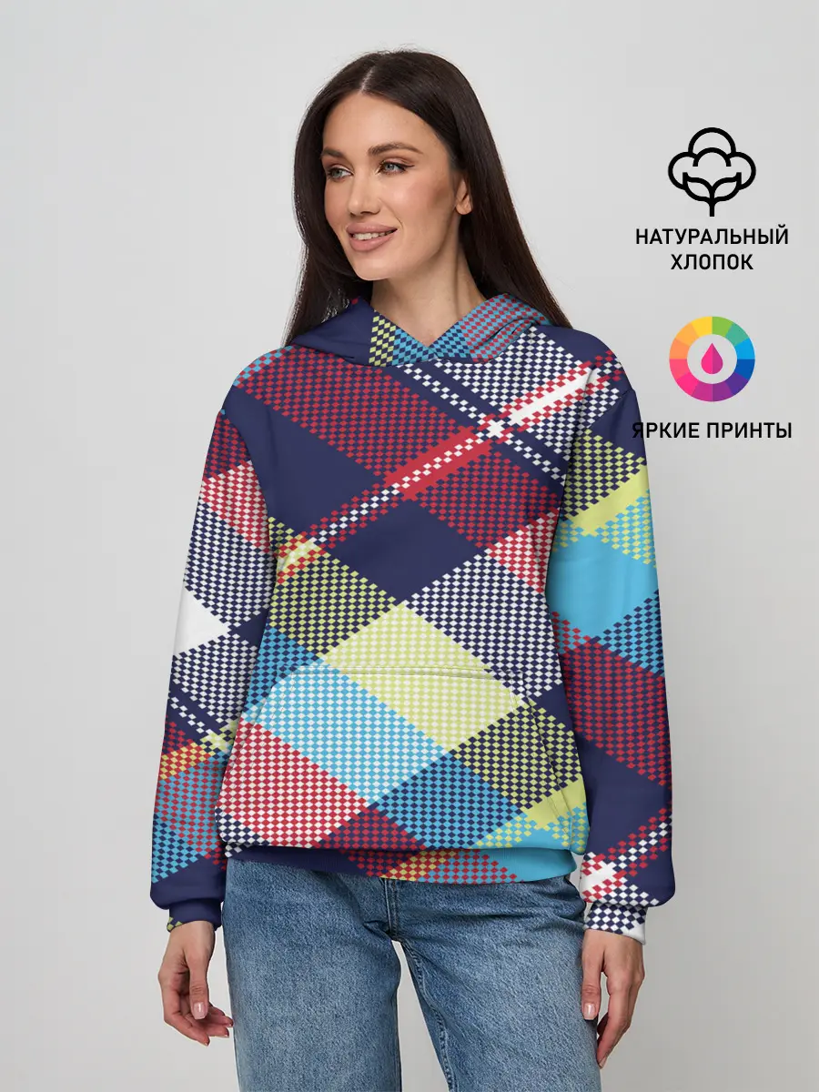 Женское худи / Клетка / Текстура в клетку #2