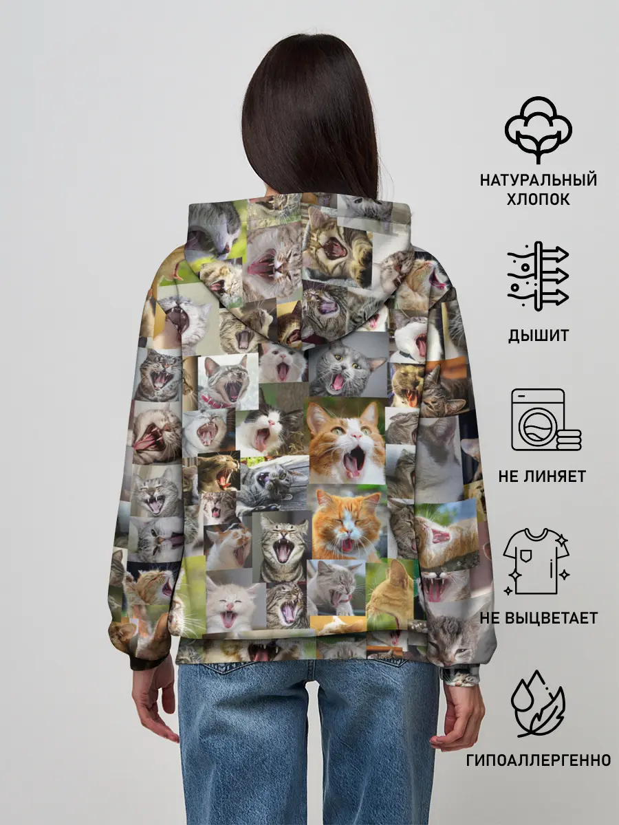 Женское худи / Неко ахегао цвет