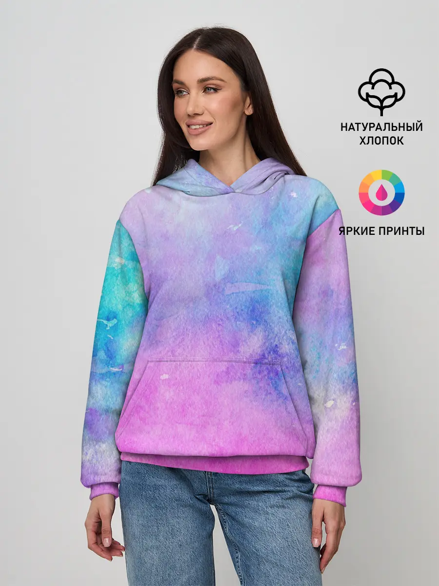 Женское худи / Акварельные пятна