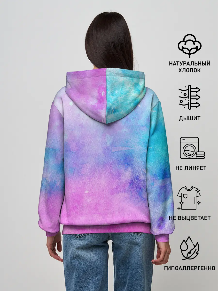 Женское худи / Акварельные пятна